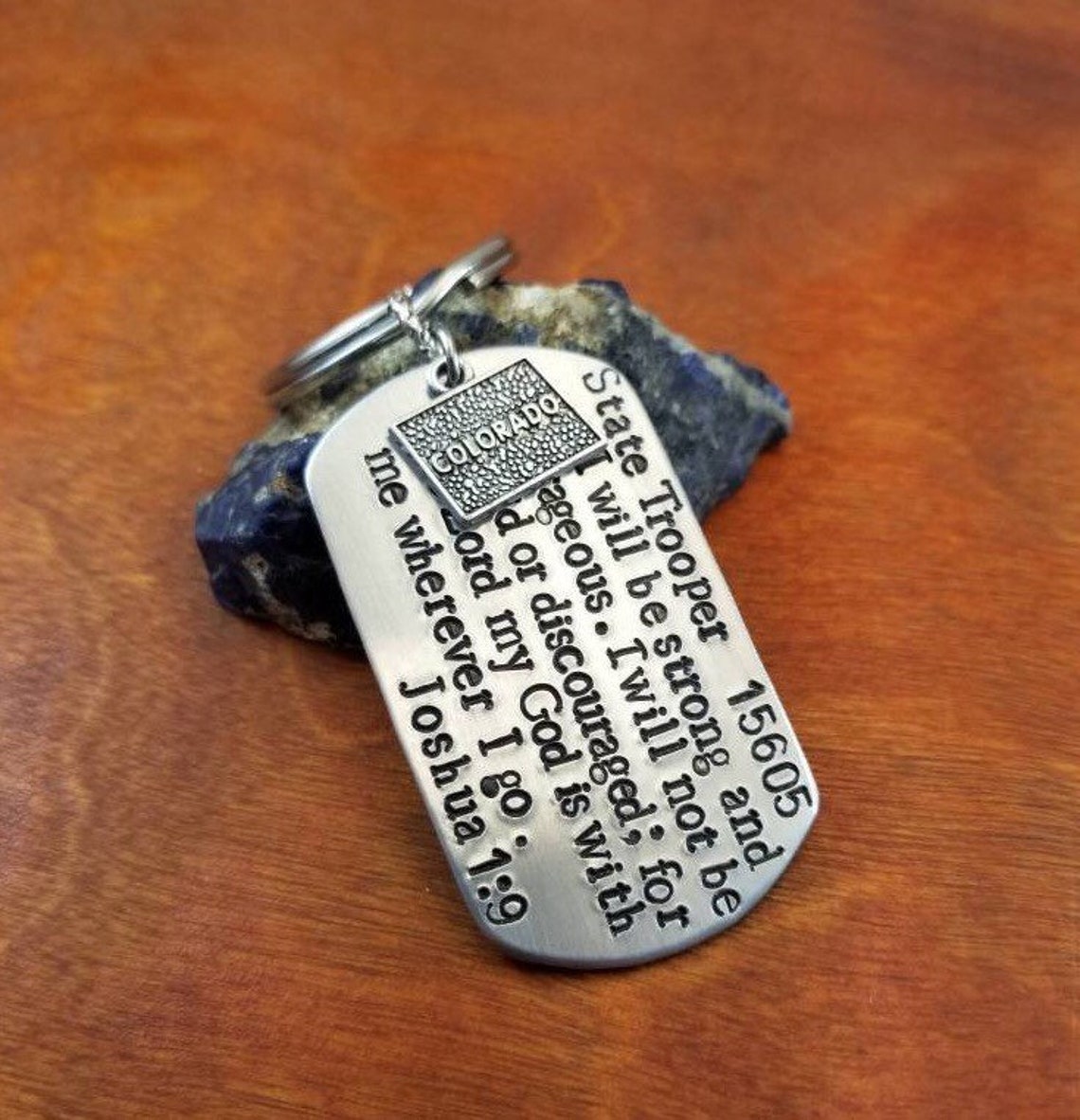 Colorado State Trooper Key Chain Joshua 1:9 State Trooper | Etsy