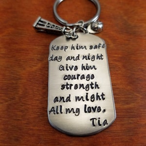 Oilfield key chain, Keep him safe, Oilfield gift, Roughneck key chain , Derrick, hitch life, Personalized Hand Stamped