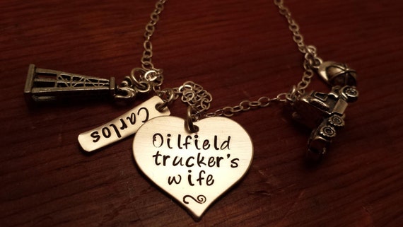 Oilfield Trucker Wife Necklace, Truckers Wife Jewelry, Oilfield
