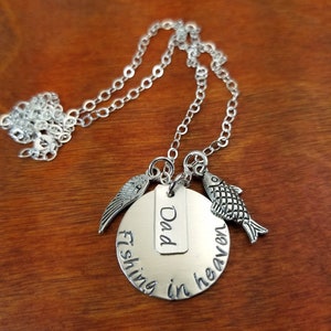 Angeln im Himmel, Papa Gedenken, Verlust papa, Opa, Erinnerungsgeschenk, Hand gestempelt Personalisierte Erinnerungskette SterlingSilber