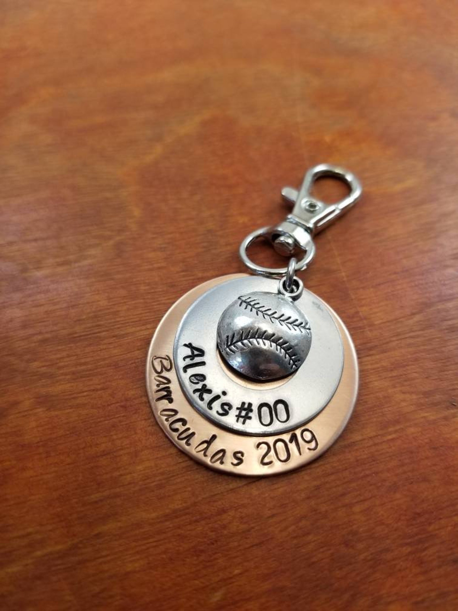 Softball Player Key Chain Sports Gift Softball Team Team Etsy