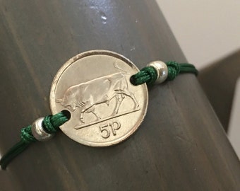 Irish Coin / Bull / Ireland / USF / Adjustable Cording / One size fits all - qty 1