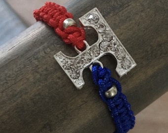 Texas Rangers Adjustable Macrame Bracelet / One size fits all