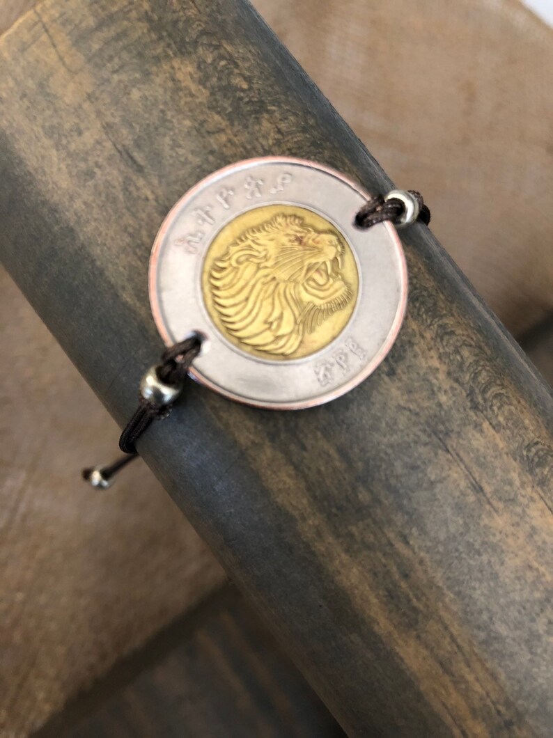 LIBRA / LEO Coin/ Libra Scales/ Lion / Adjustable Cording
