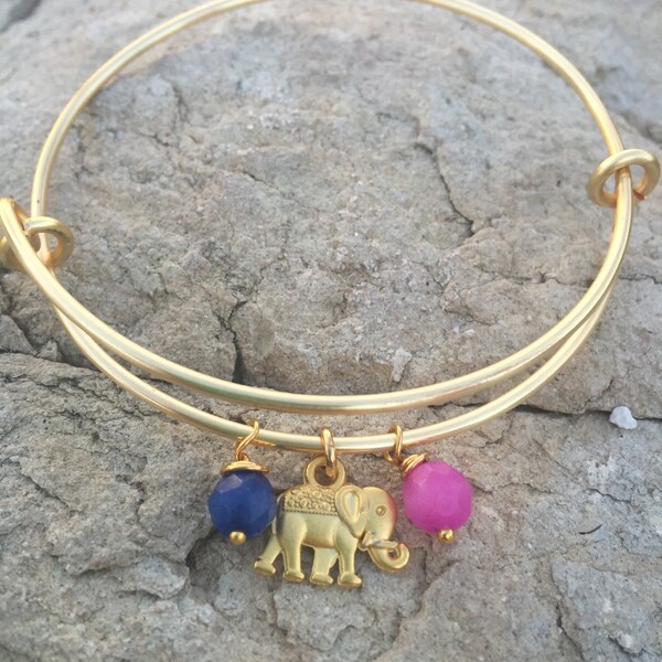 Expandable Elephant Charm Bangle - Qty 1