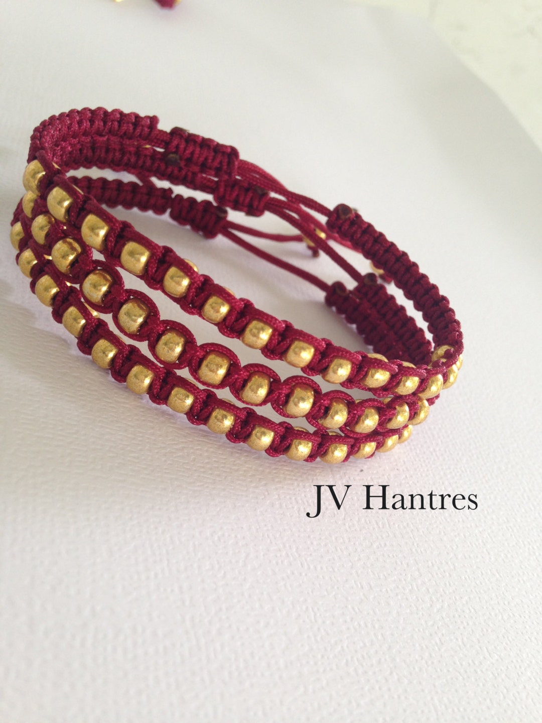 Fsu/seminoles Stackable Garnet and Gold Beaded Macrame - Etsy