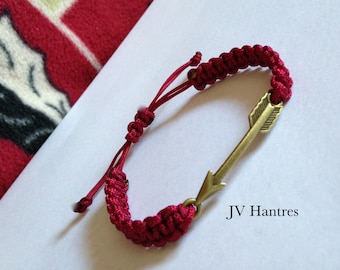 MENS  or Children's Unisex  FSU Garnet Spear Macrame Bracelet