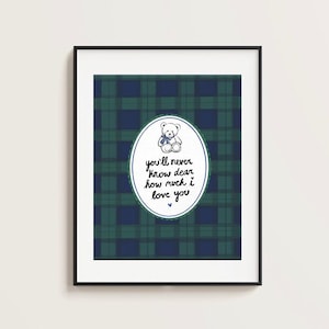 You&#39;ll Never Know Dear How Much I Love You Nursery Wall Art, Ralph Lauren Inspired Nursery, Vintage Boy Room, 8 x 10 in