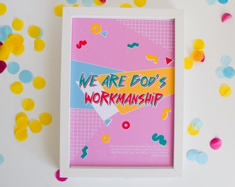 Ephesians Bible Verse Print: 90s Inspired Christian Art