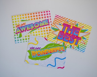 Encouragement Postcard Set: Colorful Friendship Cards