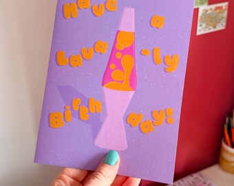 Lava Lamp Fun Birthday Card Retro  Colourful 70s