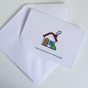 Cartão de Nova Casa Cristão Quanto a Mim e Minha Casa Cartão de Saudações Celebração de Inauguração de Casa Cristã Josué 24 Cartão de Versículo Bíblico Contemporâneo