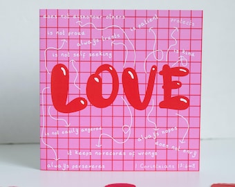 1 Corinthians 13 Love Card: Christian Wedding Anniversary Card