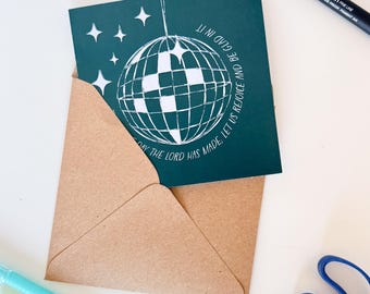 Christian Disco Ball Card | Retro Birthday Disco Party | This is the day the Lord has Made