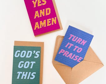 Christian Encouragement Card Set | Pack of 3 Bible Verse Greeting Cards