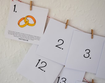 Nativity Story Advent Calendar: Bible Verse Christmas Countdown