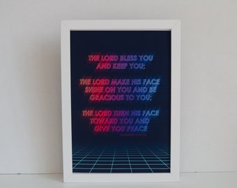 The Lord Bless You Art Print: Christian Blessing Home Decor