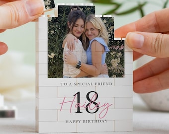 娘への18歳の誕生日プレゼント、10代の女の子の写真ブロック、成人の記念品