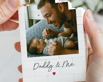 First Daddy And Me Photo Gift, Personalised Fathers Day Keepsake, New Dad Present From Baby, Dad Birthday Gift From Kids, Daddy Photo Block