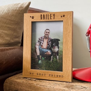 Personalised Dog Memorial Gift Photo Frame, Pet Cat Owners Dog Mom, Dog Memorial Present, Custom Text Engraved Pet Picture Frame image 7