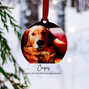 Cadeau d'ornement commémoratif de chien de Noël, décorations photo personnalisées, cadeau commémoratif pour les amoureux des chiens, ornement commémoratif d'animal de compagnie personnalisé, décorations d'arbre image 10