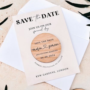 Save the Dates Magnet with Cards | Simple Save the Date Wedding Magnets | Modern Save out Date or Evening  Invitations | Minimalist Invites