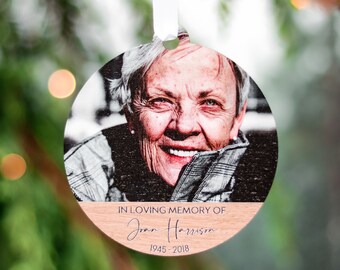 Memorial Photo Gift Christmas Ornament, In Loving Memory, Custom Family Christmas Decorations, Christmas Tree Bauble, Remembrance Ornament