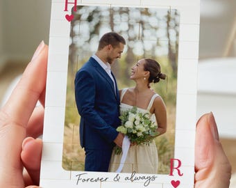 Personalised Playing Card Photo Gift For Couple, Custom Anniversary Keepsake, Romantic Wedding Present For Wife, Unique Birthday Gift Him