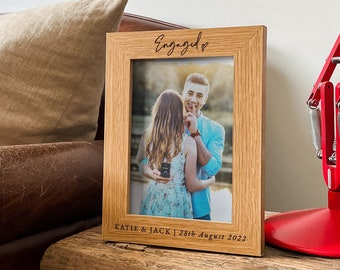 Engagement Gifts For Couples, Personalised Valentines Day Gifts, Newly Engaged Photo Frame Couple Gift, Anniversary Gifts For Him Her Fiancé