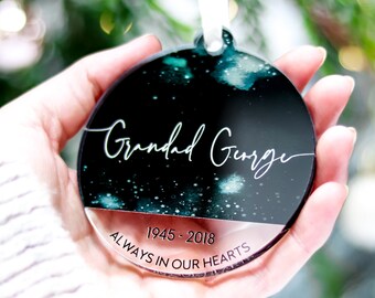 Personalised Christmas Memorial Ornament, In Loving Memory Christmas Decorations Bauble, Sympathy Family Memorial Gift Ornament