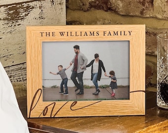 Personalised Family Photo Frame, Mothers Day Gift, Father Day Gift, Gift For New Parents, Picture Frame For Dad's Birthday, Custom Text