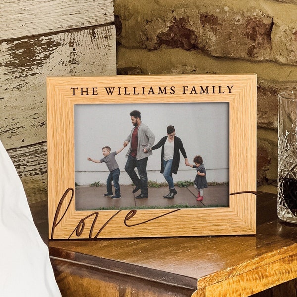 Personalised Family Photo Frame, Mothers Day Gift, Father Day Gift, Gift For New Parents, Picture Frame For Dad's Birthday, Custom Text