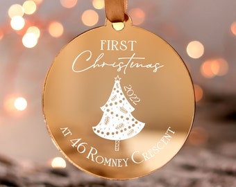 New Home Christmas Ornament, First Christmas In New Home Ornament, Personalised Bauble Christmas Decoration 2022, Couple Christmas Gift