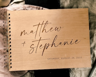 Wedding Guest Book Alternative - Custom Wooden Guestbook, Rustic Decor and Wedding Keepsake Gift, Personalized Wedding Photo Album Scrapbook