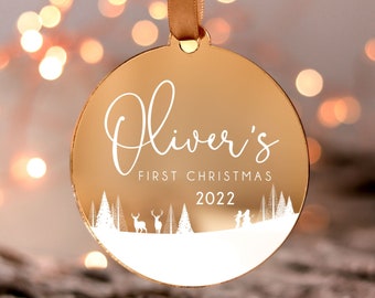 Baby First Christmas Ornaments, My First Christmas Decoration, Custom Baby Christmas Gift, Personalised Baby's 1st Christmas Bauble 2022