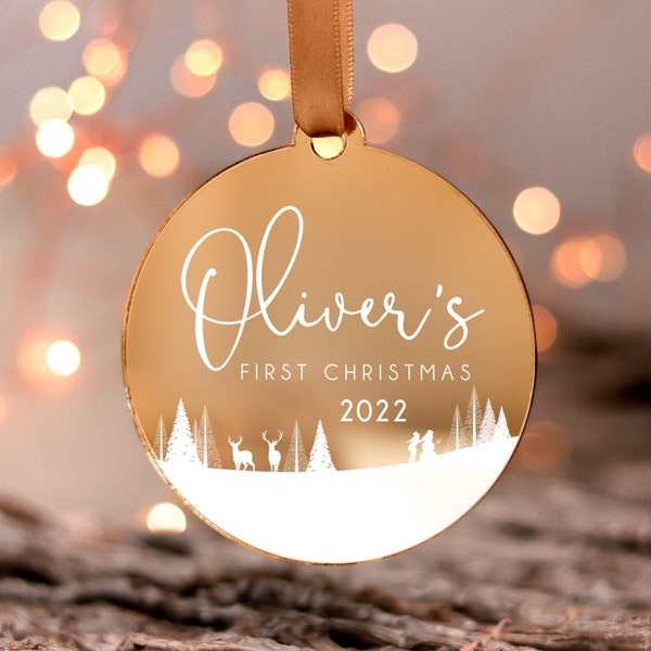 Primeros adornos navideños para bebés, Mi primera decoración navideña, Regalo de Navidad personalizado para bebés, 1er adorno navideño personalizado para bebés 2022