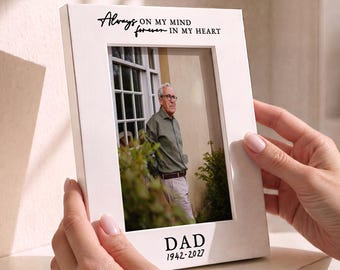 Personalised Dad Memorial Photo Frame, Sympathy Gift For Loss Of A Father, In Loving Memory Keepsake, Christmas Remembrance Present