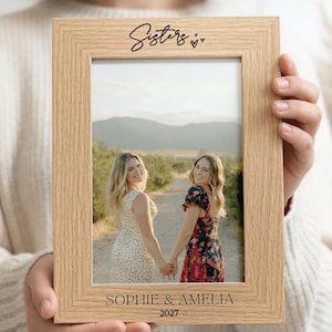 Personalised Sister Photo Frame, Big Sister Birthday Gift, Christmas Present From A Sibling, Friendship Keepsake For A Sister In Law