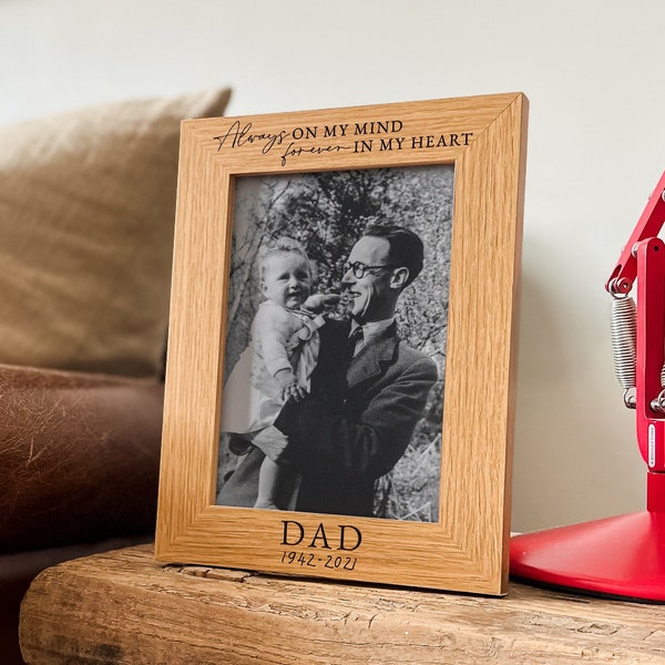 Personalized Christmas Dad Memorial Gift Photo Frame, In Loving Memory of Gift, 5x7 or 4x6 Picture Frame, Remembrance Gift Keepsake