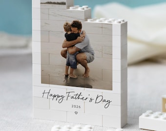 Regalo personalizzato per la Festa del Papà con foto a tema mattoncini da costruzione, regalo per la prima Festa del Papà per il marito, regalo per papà, ricordo per il neo papà, regalo per il papà