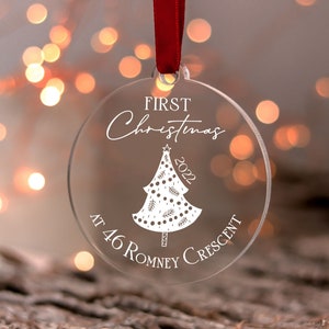 First Christmas In New Home Ornament, Our First Home Family Ornament, Custom New House Ornament, Christmas Bauble Decoration, Couple Gift