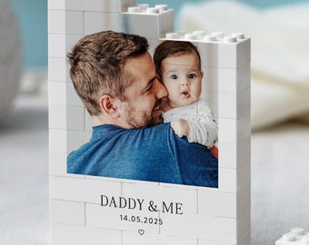 Daddy And Me Photo Keepsake, Personalised Christmas Gift, Dad And Baby Keepsake Block, New Dad Birthday Present, Gift For Daddy From Kids