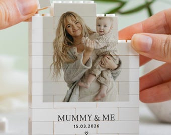 Mummy And Me Photo Keepsake, Personalised Mothers Day Gift, Mum And Baby Keepsake Block, New Mum Birthday Present, Gift For Mummy From Kids