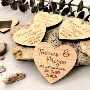 Wedding Save the Dates Magnet Cards, Rustic Wooden Save the Date, Personalised Save the Evening, Wedding Invite with FREE Envelope, Floral image 7