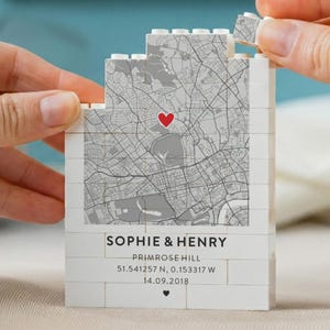 Where It All Began Map Gift, Personalised Couple Location Keepsake, Custom Coordinates Block, Anniversary Map Present, Wedding Location Gift
