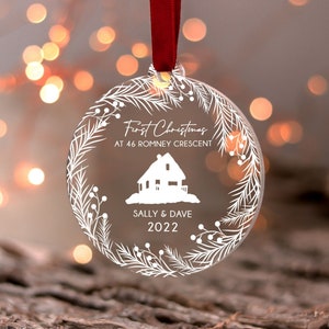 First Christmas New Home Gift Bauble, Personalised In Our First Home Christmas Ornament, First Christmas New House Decoration Couple Gift image 5