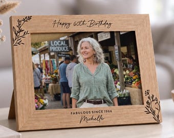 Personalised Birthday Friendship Gift, Sixtieth Birthday Photo Frame, Keepsake For A Special Friend, 60th Birthday Present