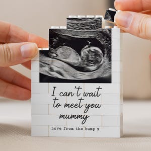 Mummy From The Bump Gift, I Cant Wait To Meet You Mummy Block, New Mum Pregnancy Present, Mothers Day From Bump, Baby Scan Mum Keepsake