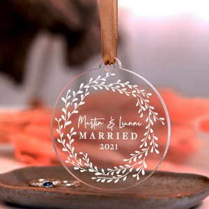 Our First Christmas Married Ornament, Just Married Bauble, Mr & Mrs Christmas Bauble Decoration, Custom Couple Gift, Engaged Together 2022