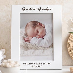 Personalised New Grandparents Photo Frame, Baby Announcement Gift For Grandma And Grandpa, First Grandchild Keepsake, Christmas Present